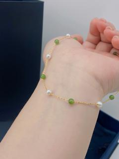 珍珠和田玉项链,美腻了