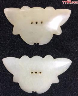清代少有一对和田白玉花件-se53762251-和田玉-零售-7788收藏